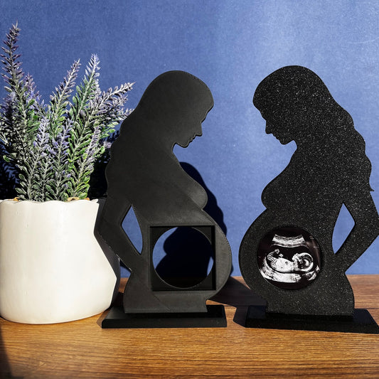 Square Pregnant Woman Ultrasound Photo Magnet Frame 3D Print File - Commercial Use