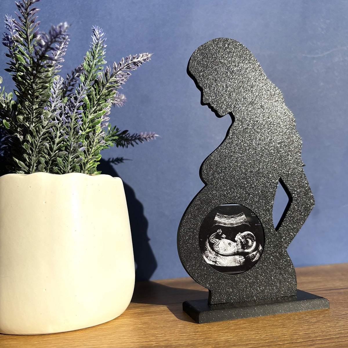 Square Pregnant Woman Ultrasound Photo Magnet Frame 3D Print File - Commercial Use