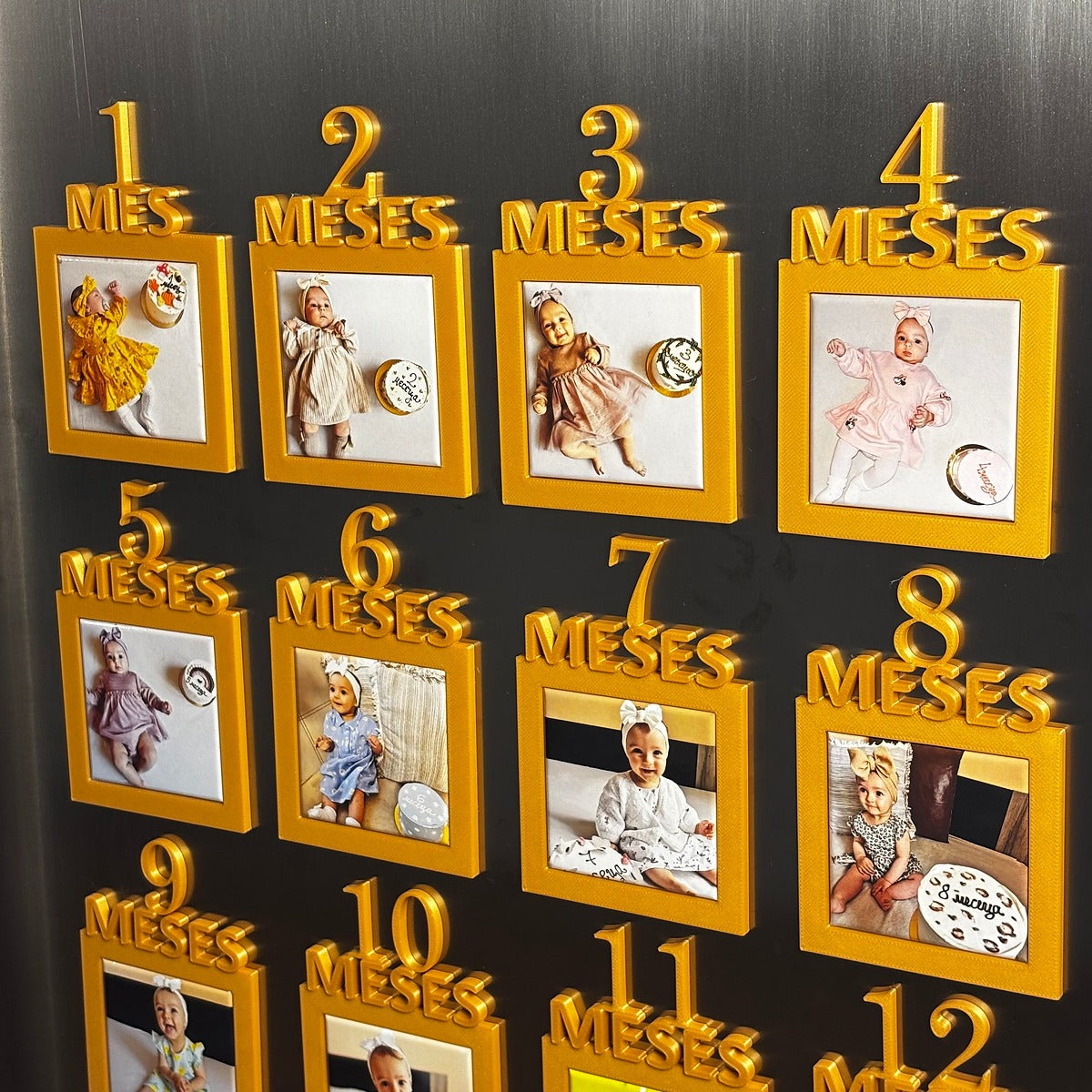 1-12 MESES Magnetic Photo Frame 3D Print File - Commercial Use