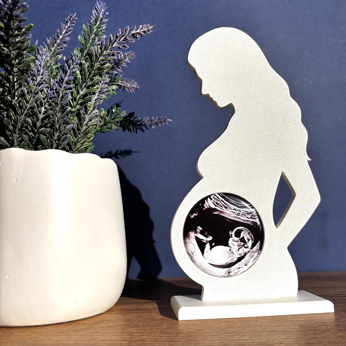 Round Pregnant Woman Ultrasound Photo Magnet Frame 3D Print File - Commercial Use