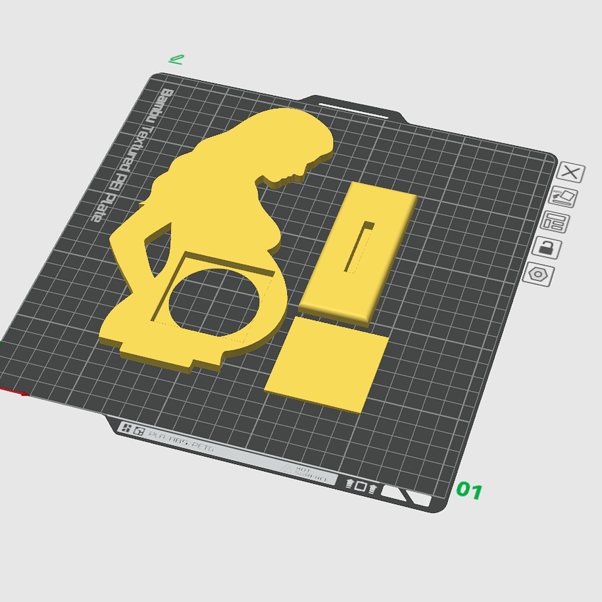 Square Pregnant Woman Ultrasound Photo Magnet Frame 3D Print File - Commercial Use